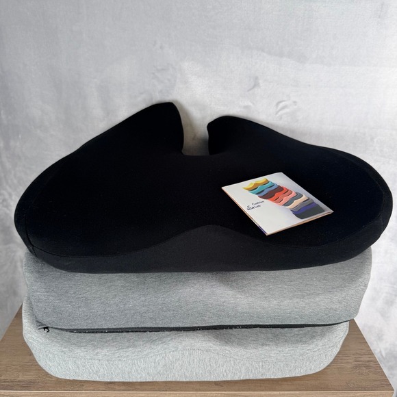 Lot of 3 Cushion Lab Cloud Cradle Seat Cushions Gray Black Office Car Sciatica